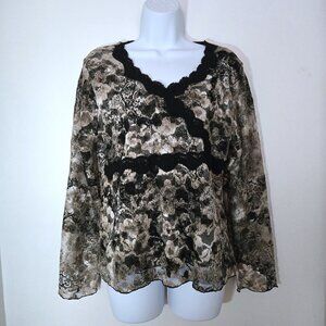 J Marco Y2K Vintage Floral Lace Blouse